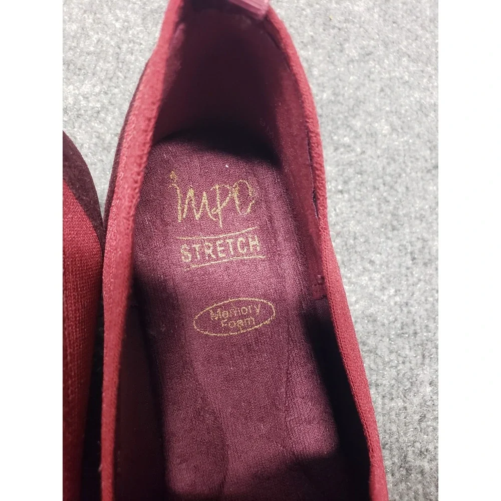 Impo Glenmory Women Shoes 9M Burgundy Stretch Comfort Wedge Pump Pull On Outdoor